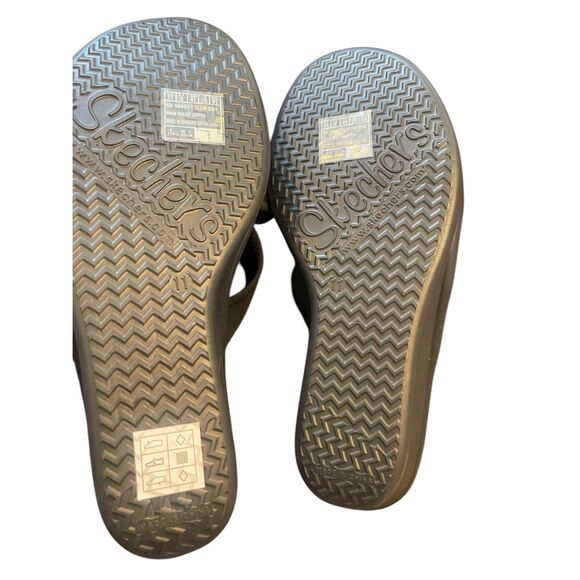New Skechers Womens Black Memory Foam Slip On Rumblers Wedge Sandal Size 11 - Picture 6 of 8